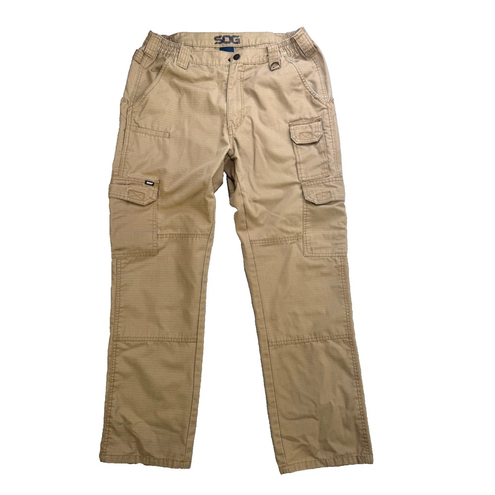 SOG Cargo Pants‎ Khaki Tactical Ripstop Polyester Cotton Men's 32/30